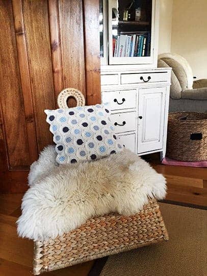Crochet hexagon cushion cover