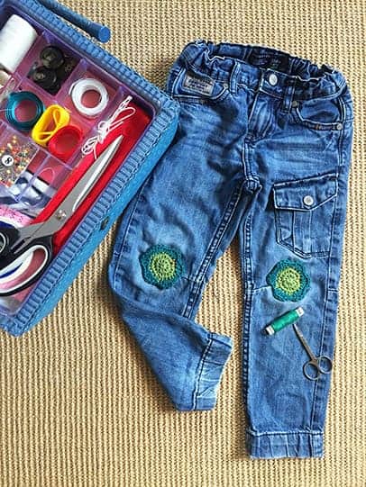 Extend the life of your child's trousers with crochet knee patches - All  Kitchen Colours