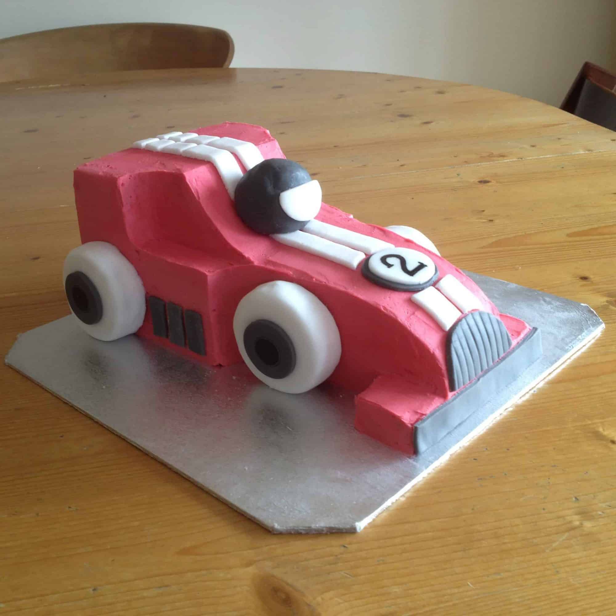 Racing car birthday cake