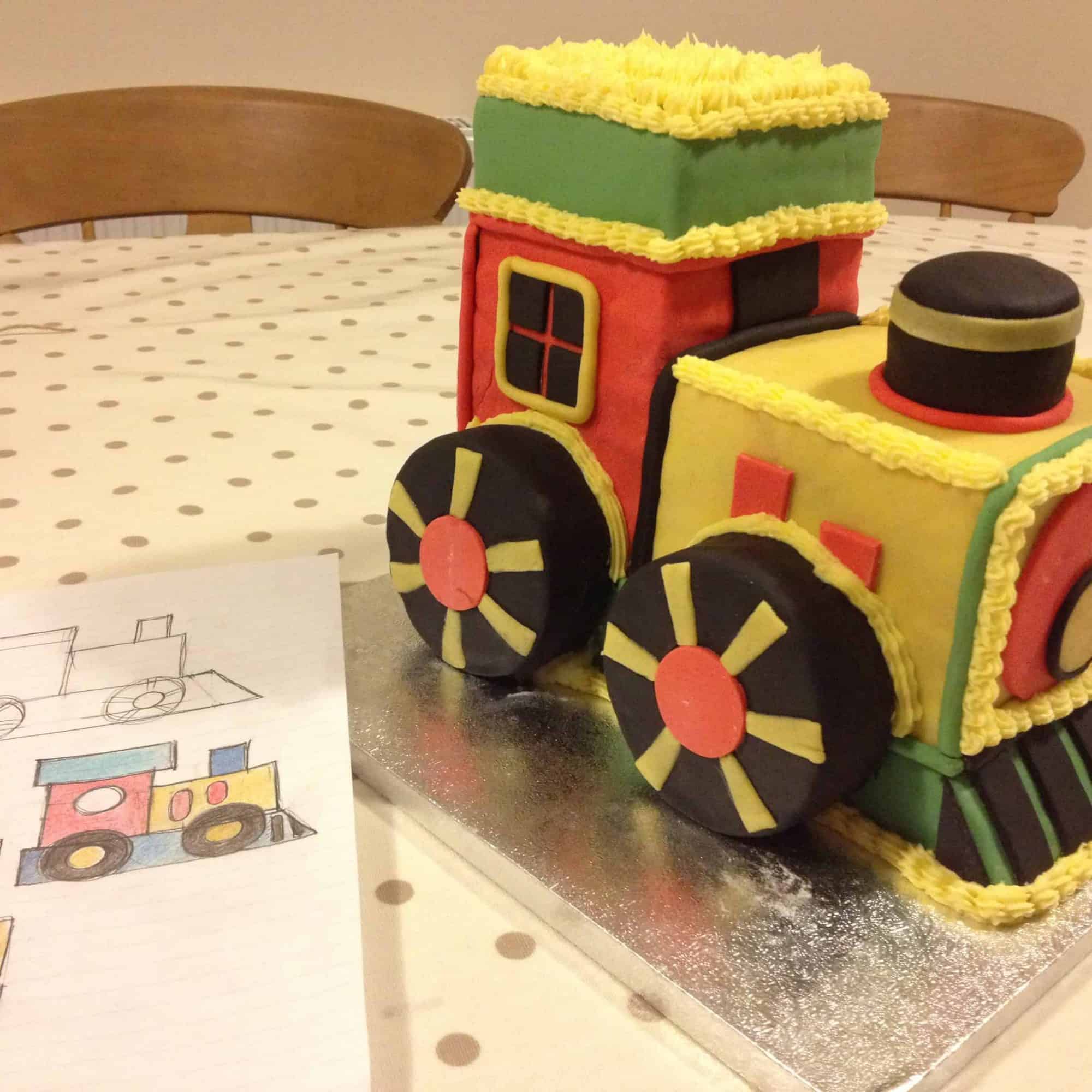 Train birthday cake