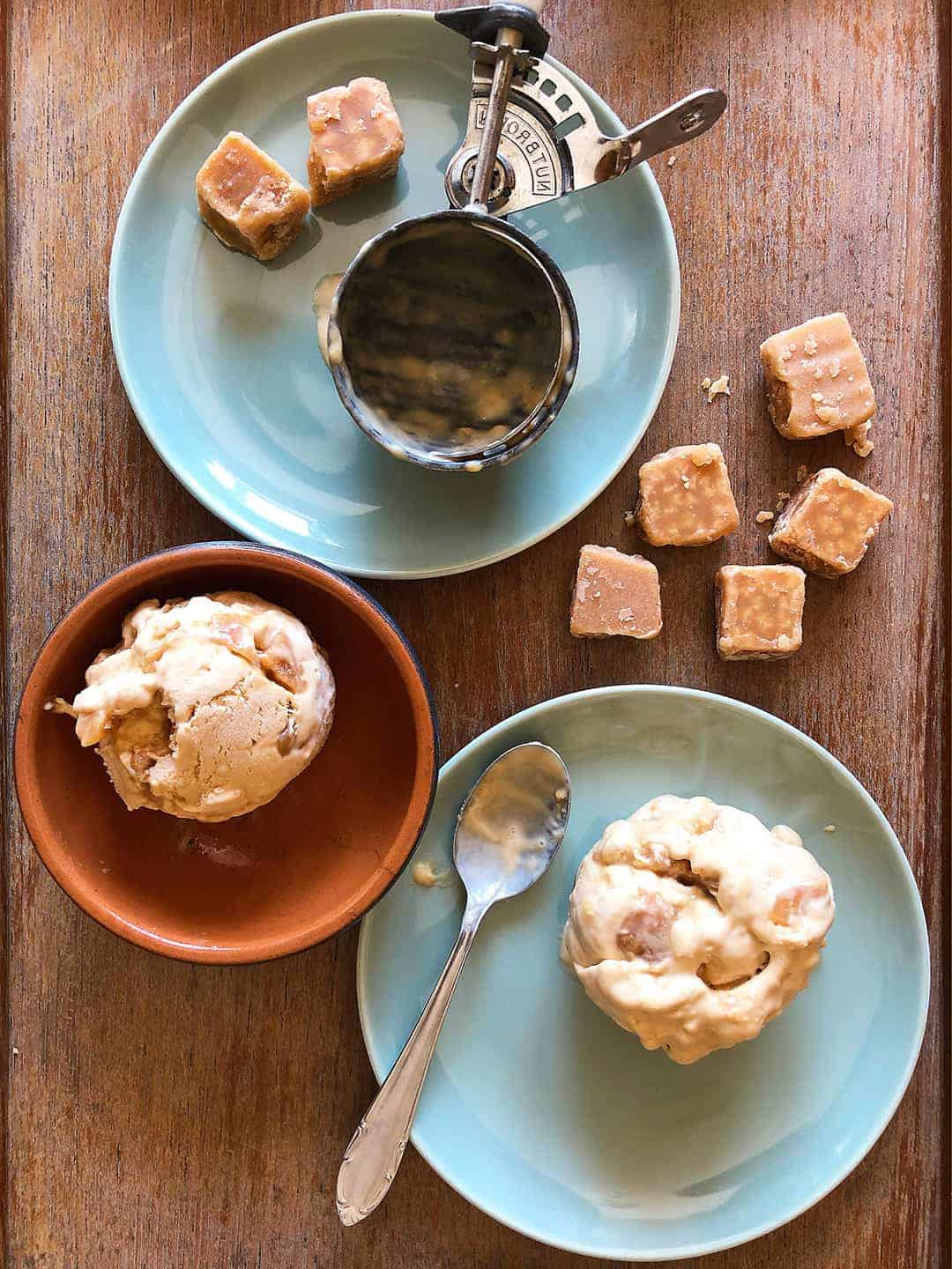 Homemade Salted Caramel Ice Cream, no churn/no machine