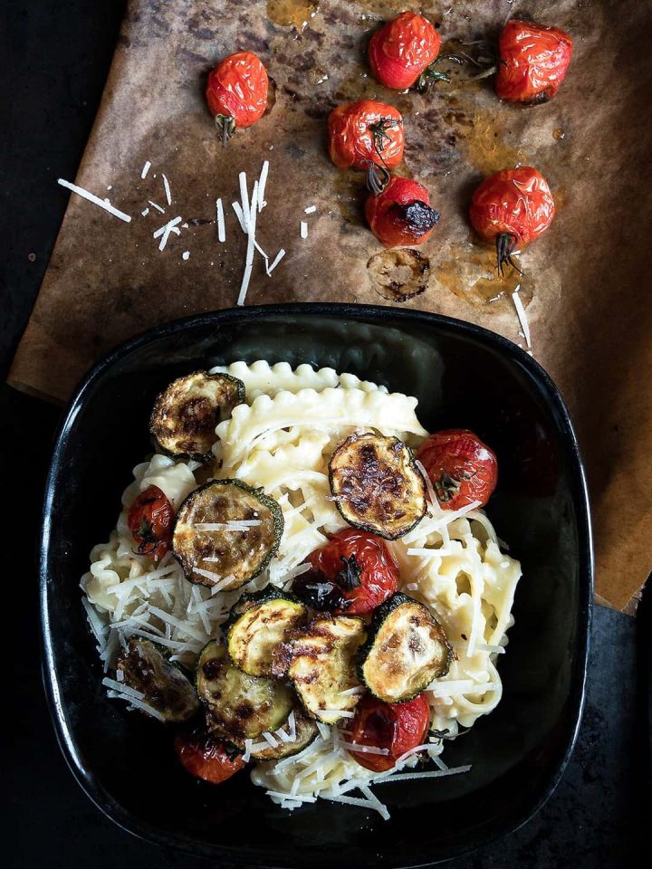 Cream cheese courgette pasta