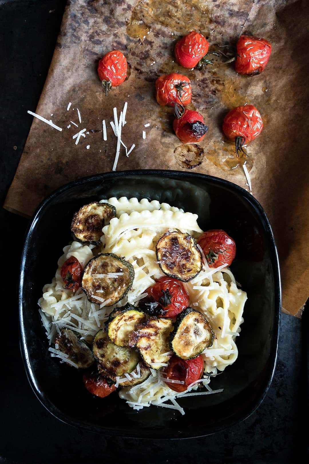 Cream cheese courgette pasta with parmesan - All Kitchen Colours