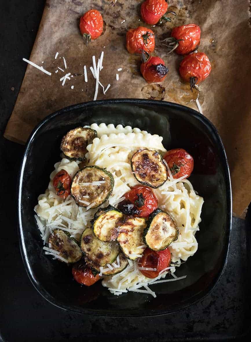 Cream cheese courgette pasta