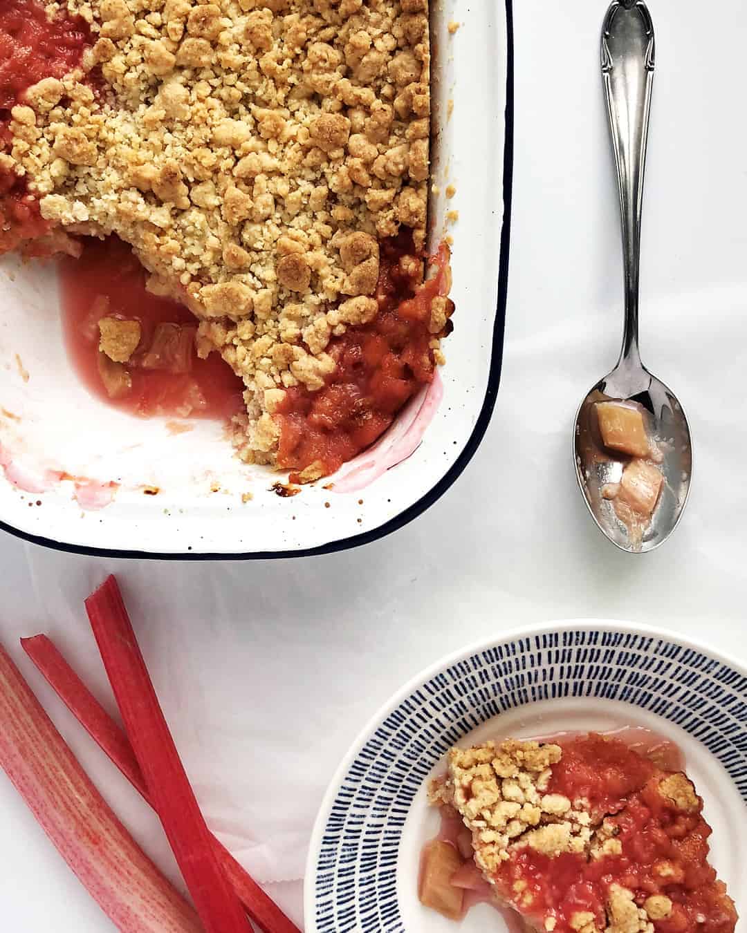 Gluten free rhubarb crumble