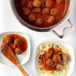 Beef Meatballs in Tomato Sauce with pasta