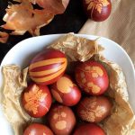 Dying Eggs with Onion Skins and Flowers