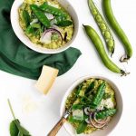 Creamy Vegetarian Snow Pea Risotto with Broad Beans