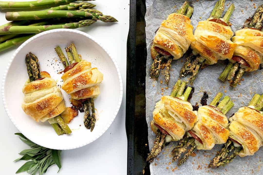 Crispy Puff Pastry Rolls with Asparagus