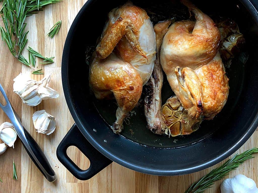 Roasted Garlic and Rosemary Chicken in a remoska