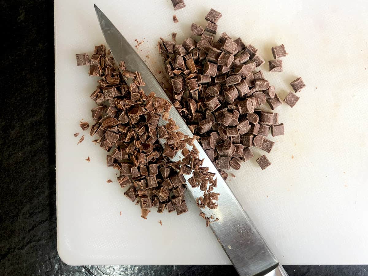 chopped chocolate chips for banana bread