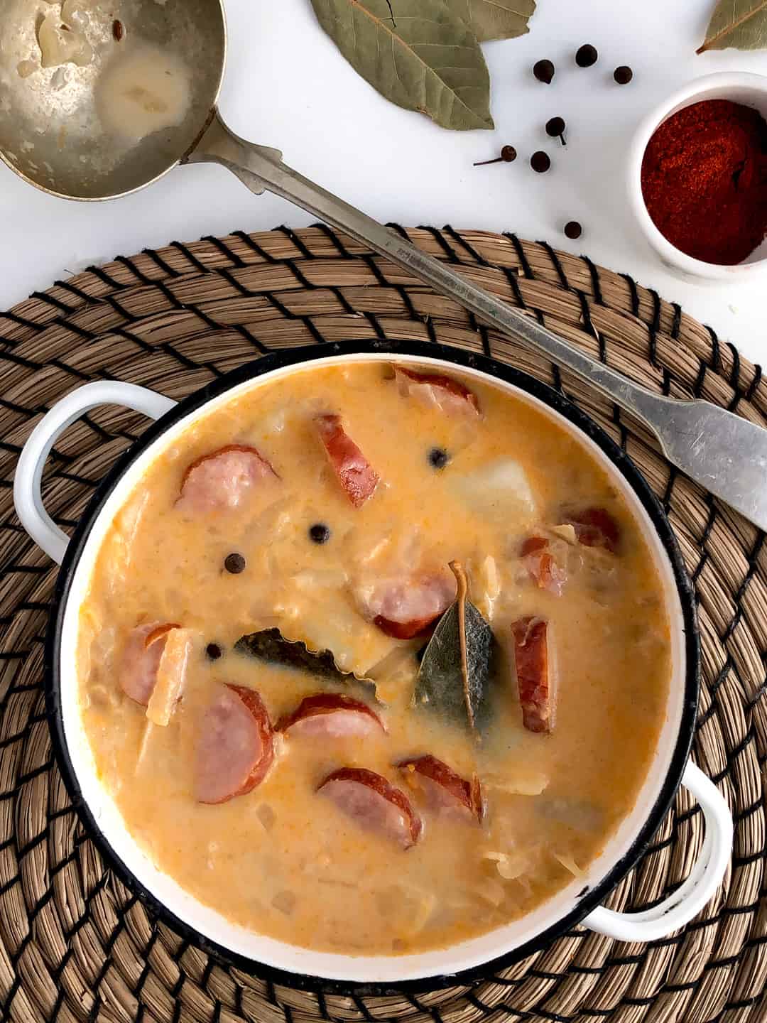 Creamy potato cabbage soup