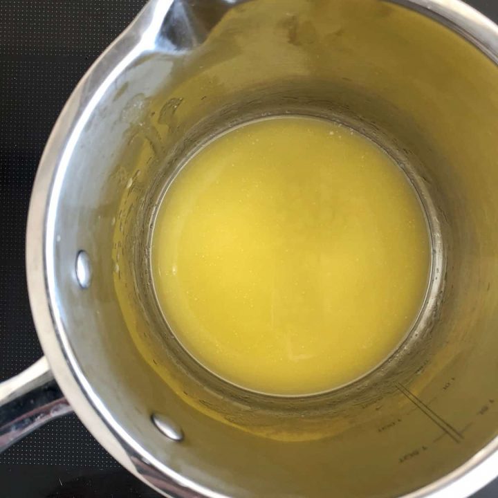 melting butter in a pot