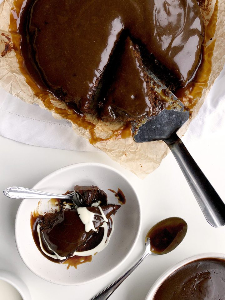 A slice of Nigella's Sticky Toffee Pudding