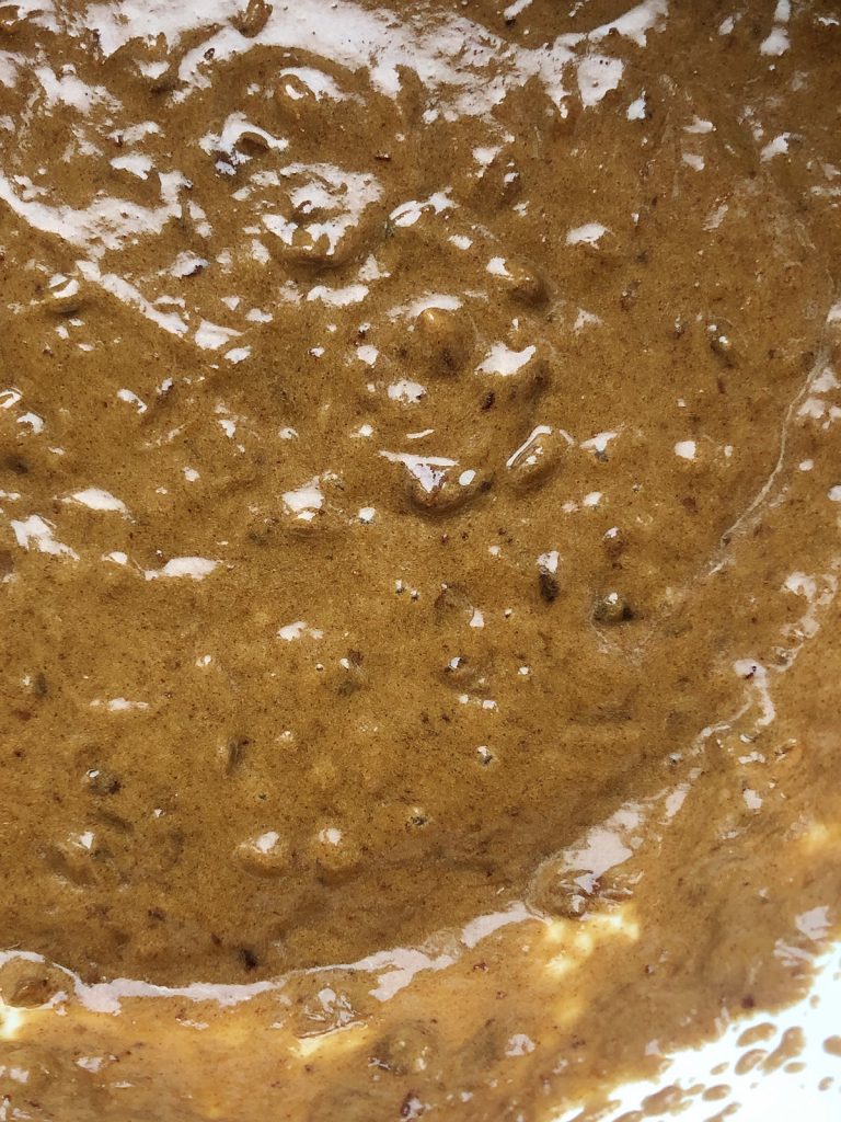 close up of sticky toffee batter