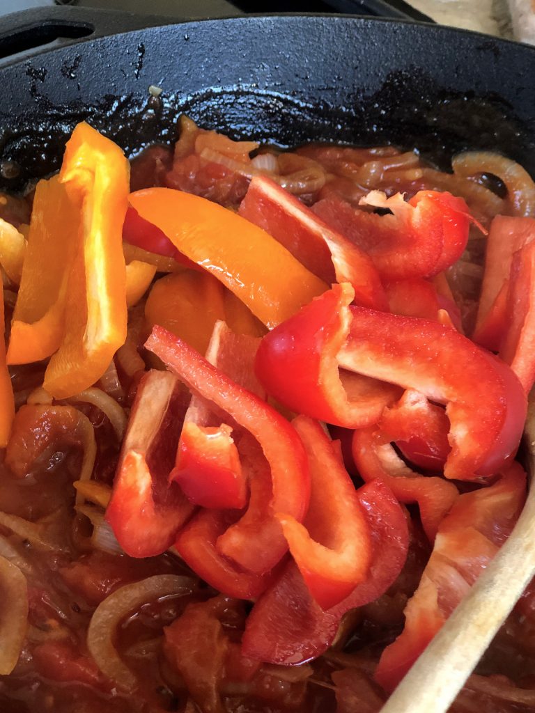 red and orange sliced bell peppers