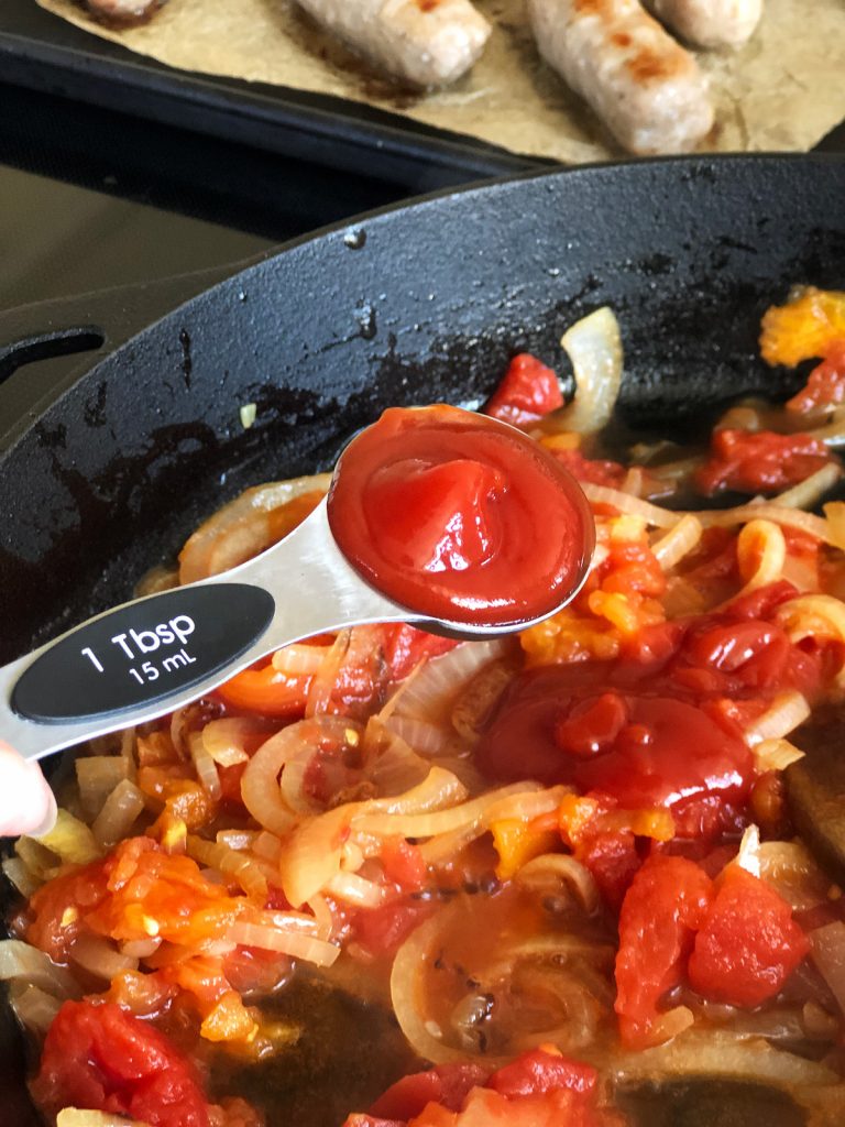 adding one tablespoon of ketchup to the casserole