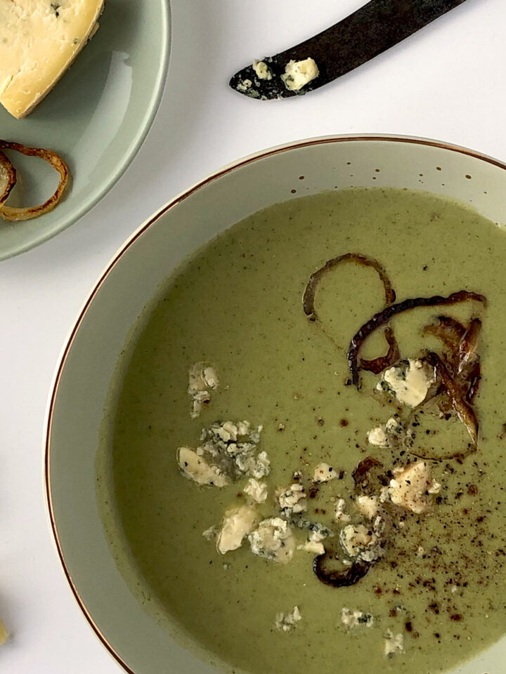 Broccoli and Blue Cheese Soup.