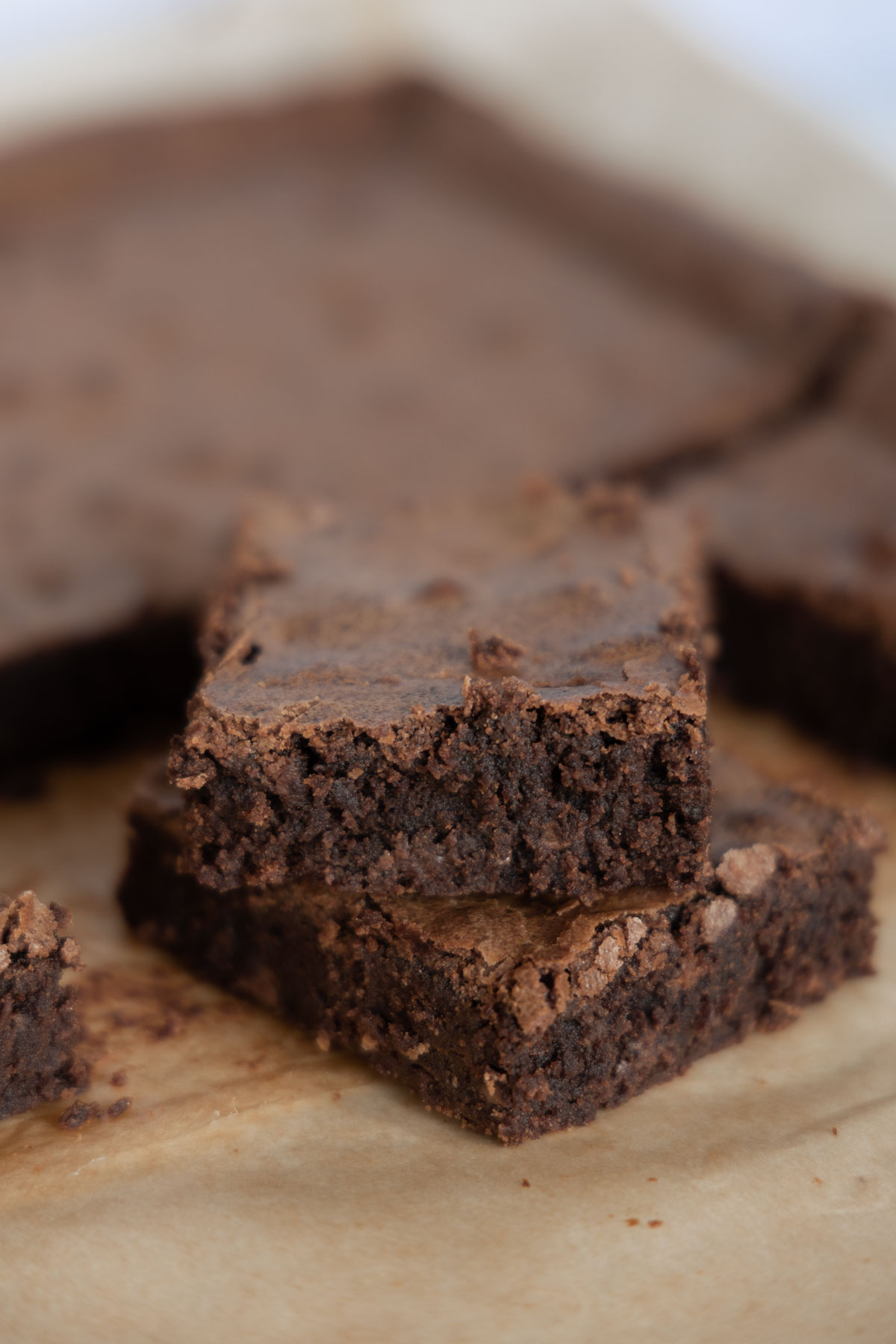 Two slabs of Mary Berry Chocolate Brownies.