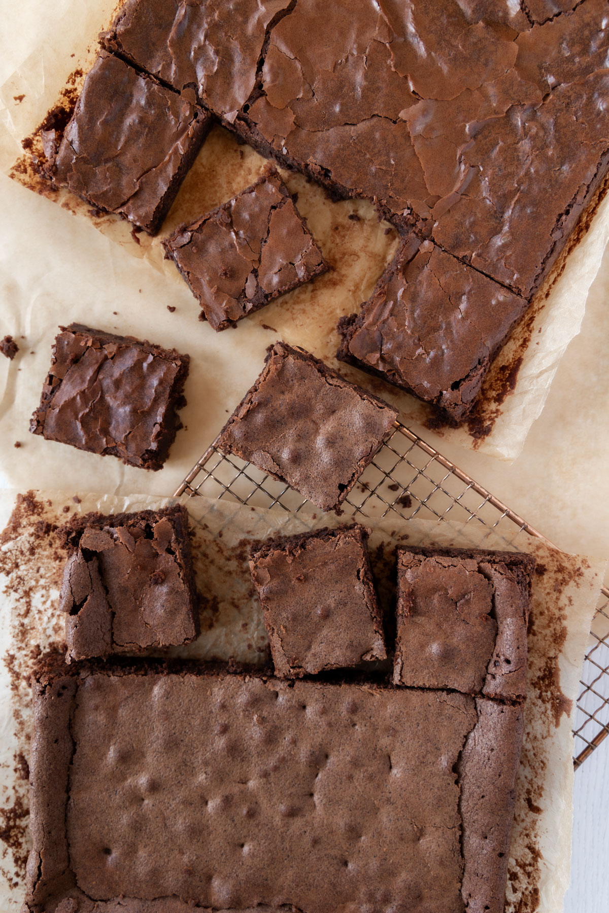 Two chocolate brownie bakes.