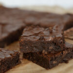 Two slabs of Mary Berry Ultimate Chocolate Brownies.