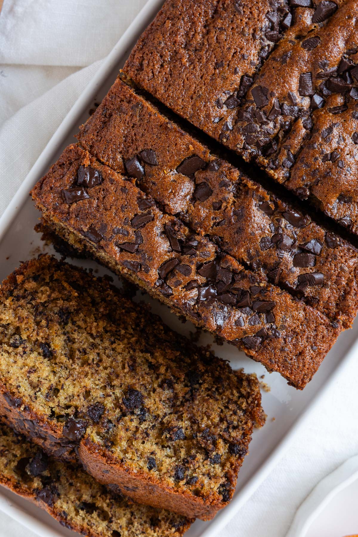 Sliced Chocolate Chip Banana Bread